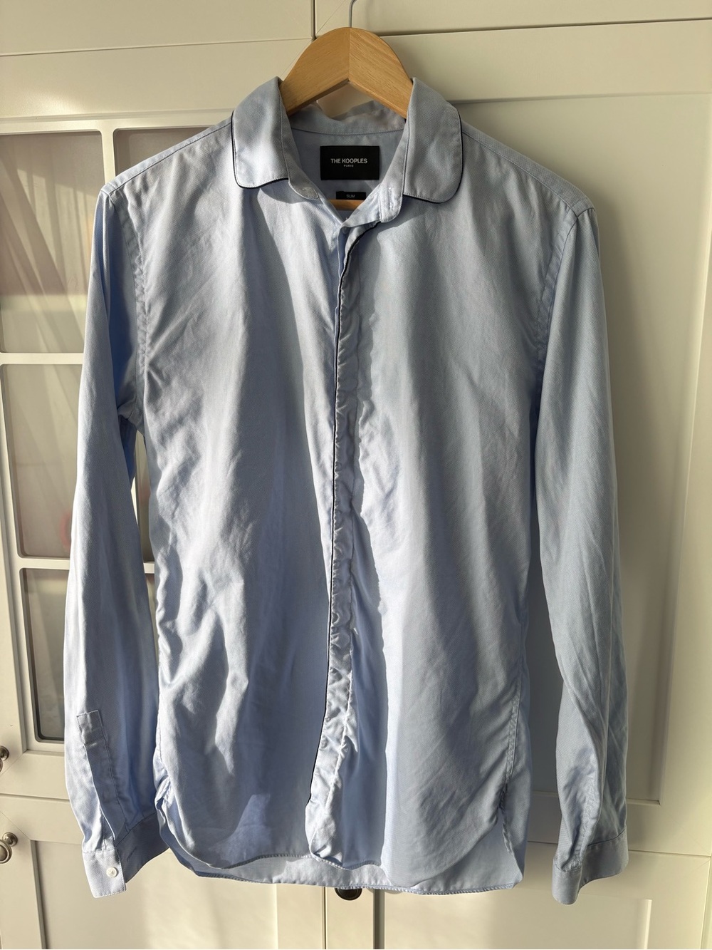 The Kooples Light Blue Men’s Dress Shirt with Dark Piping